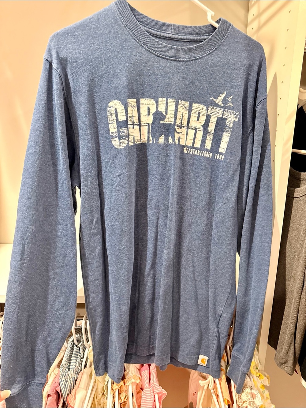 Carhartt Men's Long-Sleeve Graphic Tee - Heather Blue